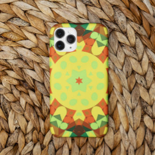 Retro Mandala Flower Yellow Orange and Green Case-Mate iPhone Case