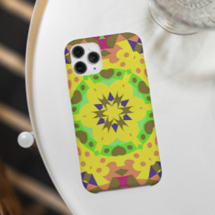Retro Mandala Flower Yellow Orange Green and Pink Case-Mate iPhone Case