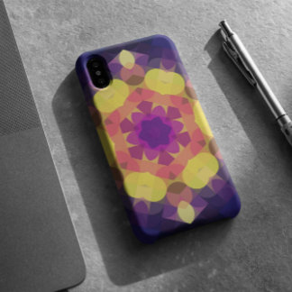 Retro Mandala Flower Yellow Pink and Purple Case-Mate iPhone Case