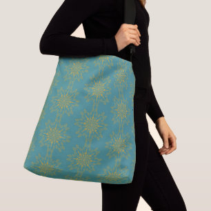 Retro Mandala Teal Crossbody Bag