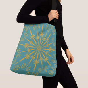 Retro Mandala Teal Crossbody Bag (2 Sizes)