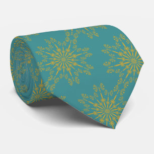 Retro Mandala Teal Neck Tie