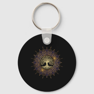 Retro Mandalas Vibe Tree Retro Tree Of The Mystica Key Ring