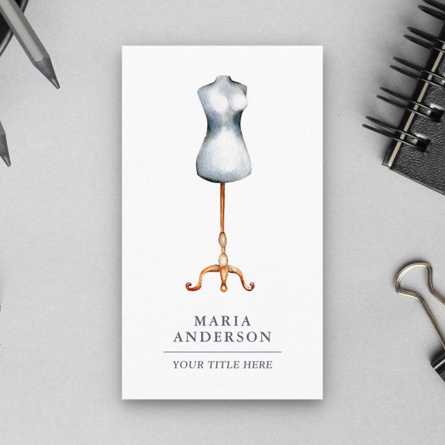 Retro Mannequin Dress Form Fashion Stylist Business Card (Creator Uploaded)