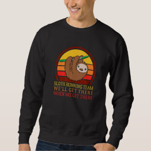 Retro  Marathoner Marathon Runner Sloth Running Te Sweatshirt