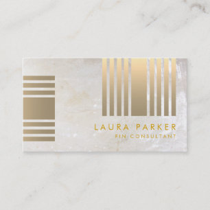 Retro Marble Gold Geometrical Finance Construction Business Card