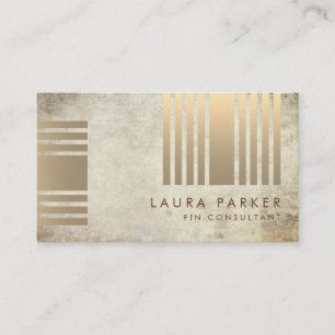Retro Marble Gold Geometrical Finance Construction Business Card