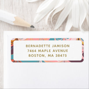 Retro Marble Swirl Personalised Return Address