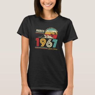 Retro March 1967 55 Years Old 55th B Day 1 T-Shirt