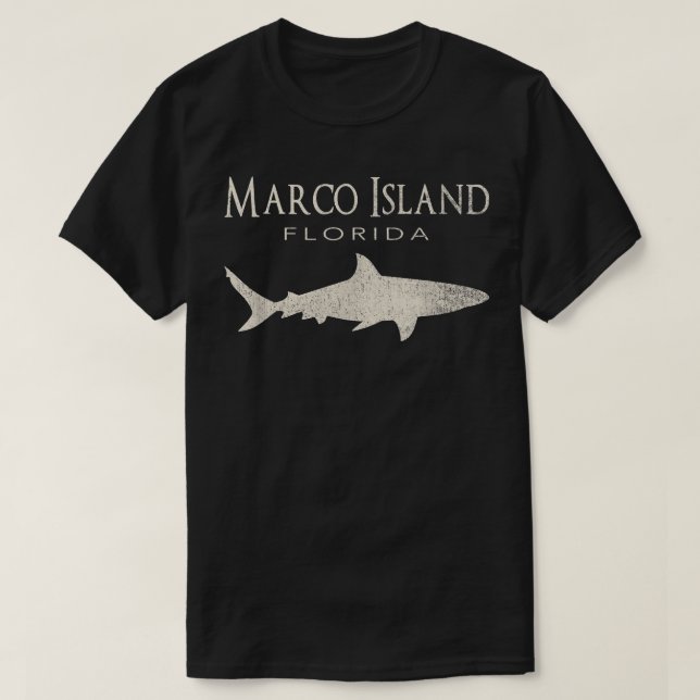 Retro Marco Island FL Shark  T-Shirt (Design Front)