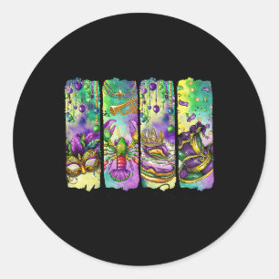 Retro Mardi Gras Fleur De Lis King Cake Louisiana  Classic Round Sticker