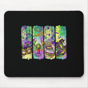 Retro Mardi Gras Fleur De Lis King Cake Louisiana Mouse Pad
