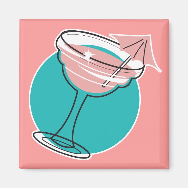 retro margarita design magnet (Front)