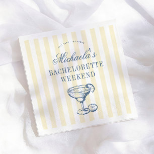 Retro Margarita Preppy Bachelorette Weekend Party Napkin