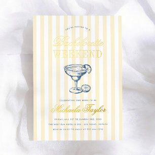 Retro Margarita Preppy Gold Bachelorette Weekend