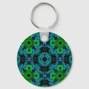 Retro Margeriten - Artdeco in grün blau schwarz Key Ring