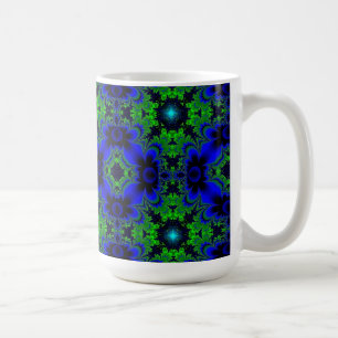 Retro Margeriten u. Sterne Artdeco in grün blau Coffee Mug