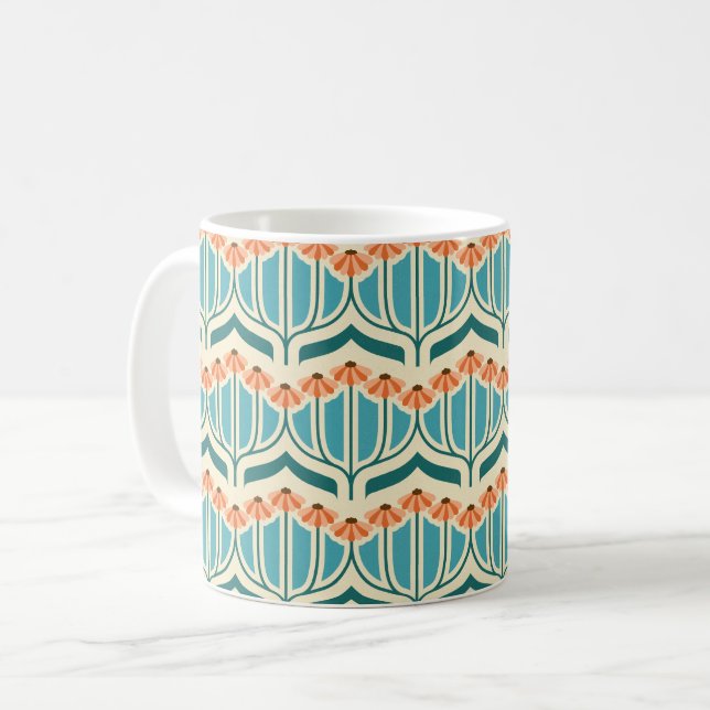 Retro marigolds coffee mug (Front Left)