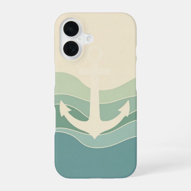 Retro Maritime Anchor iPhone 16 Case (Back)