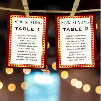 Retro Marquee Sign Wedding Reception Seating Chart