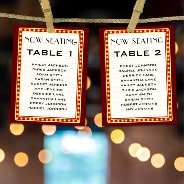 Retro Marquee Sign Wedding Reception Seating Chart Table Number (Retro Marquee Sign Wedding Reception Seating Chart Table Number)