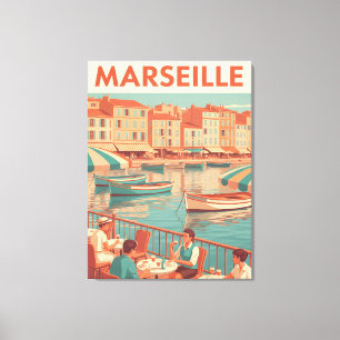 Retro Marseille Travel : French Riviera Canvas Print