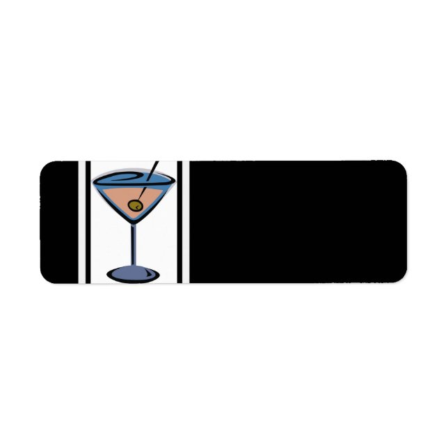 Retro Martini Cocktail Address Labels (Front)