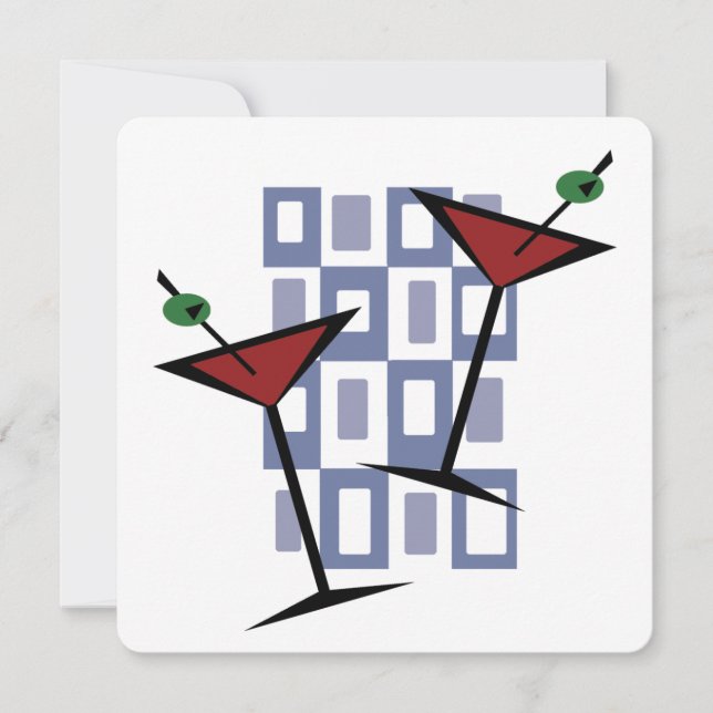 Retro Martini Cocktail Party Invitations (Front)