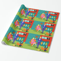 Retro Martini Couple Wrapping Paper