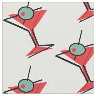Retro Martini Glass Fabric
