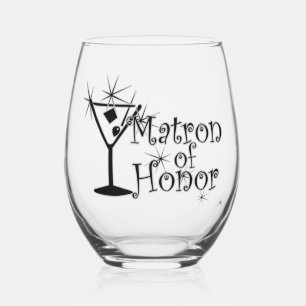 Retro Martini - Matron of Honour Stemless Wine Glass
