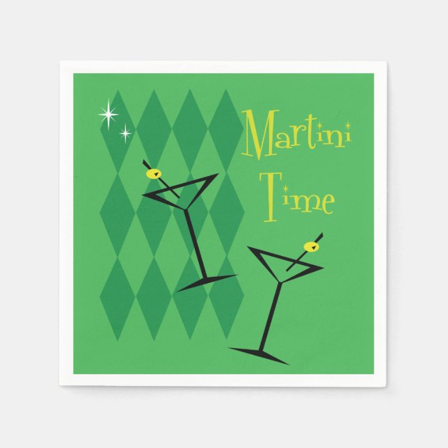 Retro Martini Napkin (Front)