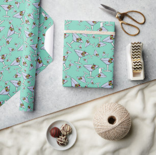 Retro Martini with olives vintage atomic  Wrapping Paper