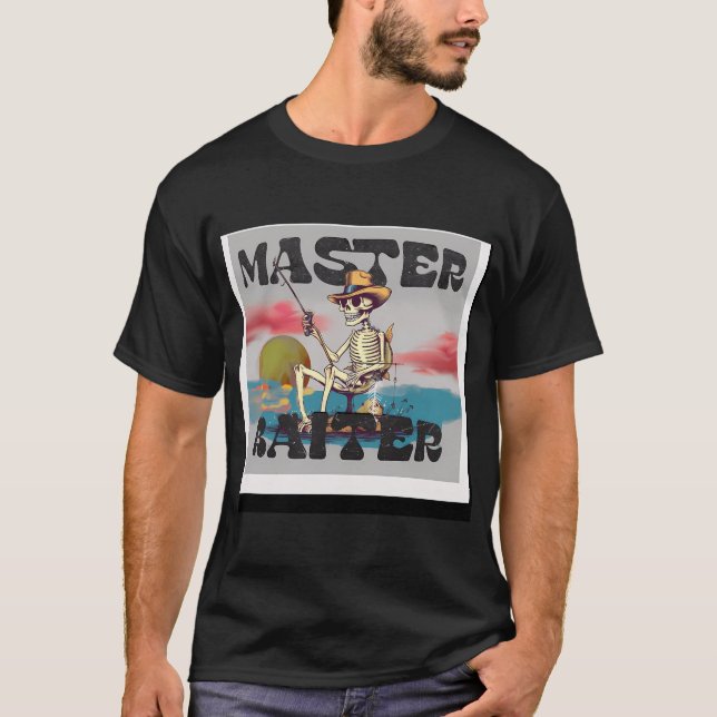 retro Master Baiter with fishing skeleton T-Shirt (Front)