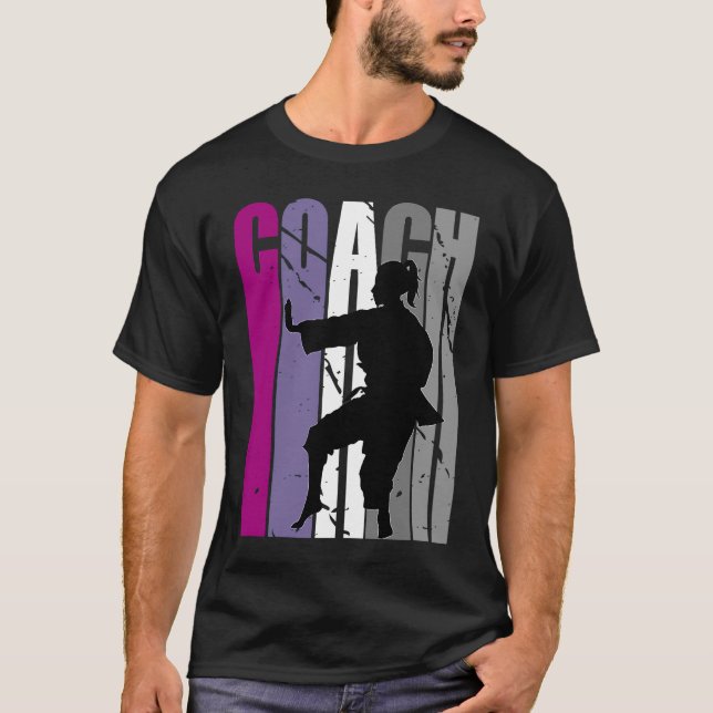 Retro Master Karate Instructor Feminine Coach Coac T-Shirt (Front)