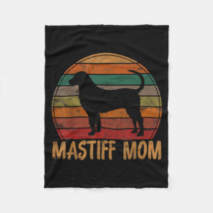 Retro Mastiff Mum Mastiffs Dog Owner Mother Pet Fleece Blanket
