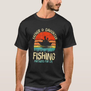 Retro Matching Dad Father Daughter Fishing Partner T-Shirt