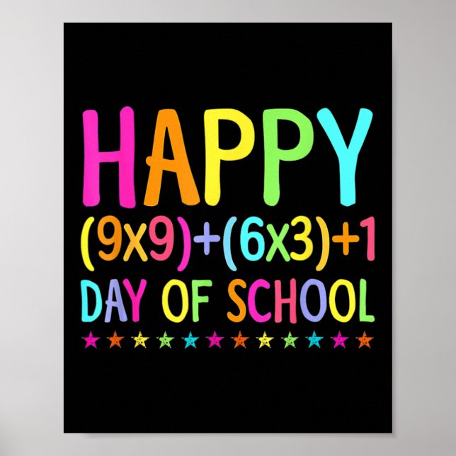 Retro Math Formula 100 Days Of School  Teacher Boy Poster (Front)
