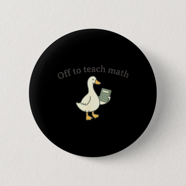 Retro Math Teacher Goose Mathematics Teacher 6 Cm Round Badge (Front)