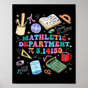 Retro Mathletic Department Pi Day 3.14 Funny Math  Poster