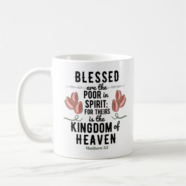 Retro Matthew 5:3 Bible Verse Mug (Left)