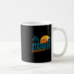 Retro Maui Hawaii Hawaiian Island Palm Tree Beach Coffee Mug