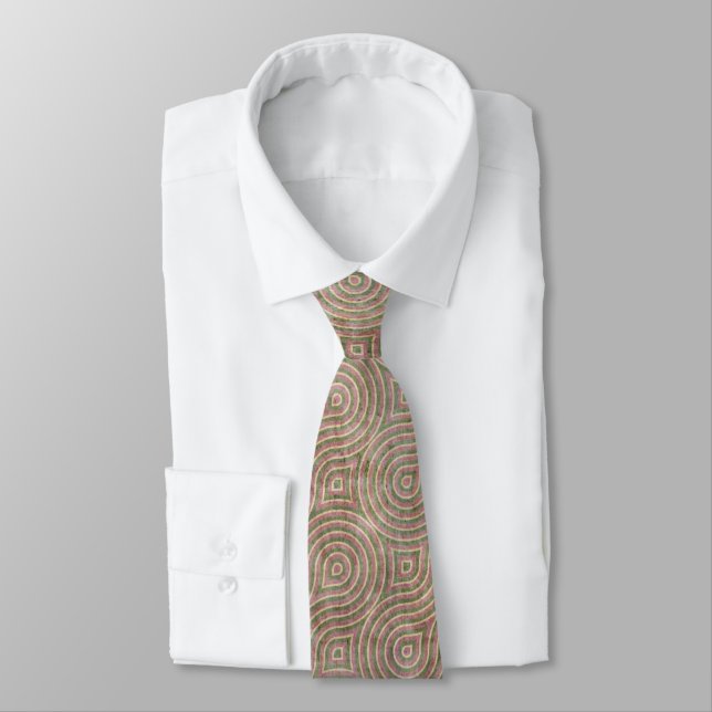 Retro Mauve Pattern Tie (Tied)