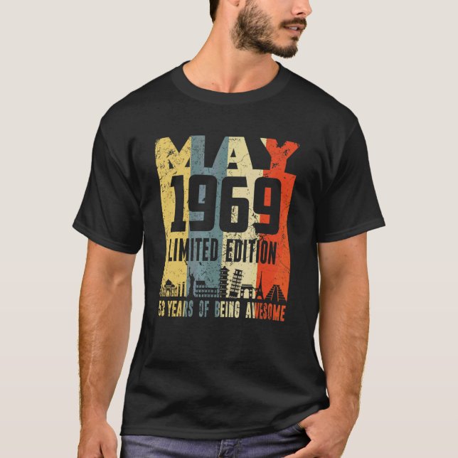 Retro May 1969  53rd Birthday T-Shirt (Front)