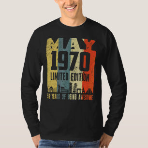 Retro May 1970 52nd Birthday T-Shirt