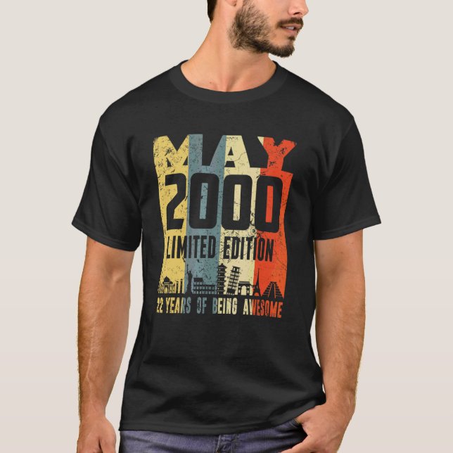 Retro May 2000  22nd Birthday T-Shirt (Front)