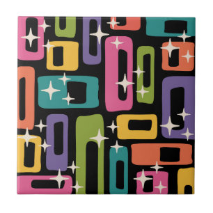 Retro MCM Abstract Atomic Age Pattern Tile