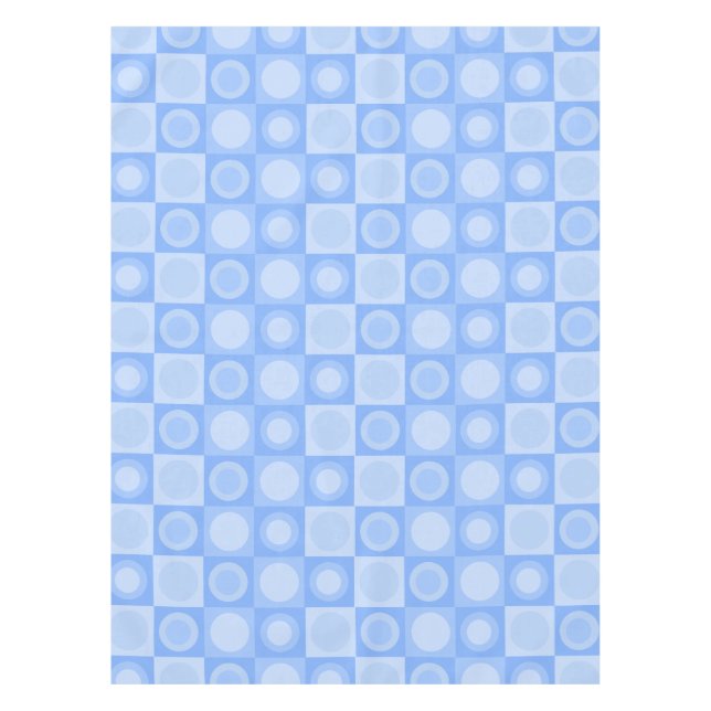 Retro MCM Geometric Pattern Baby Blue Tablecloth (Front)