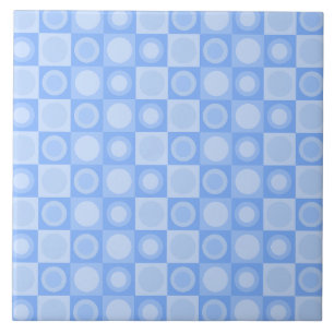 Retro MCM Geometric Pattern Baby Blue Tile