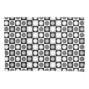 Retro MCM Geometric Pattern Black White Pillowcase